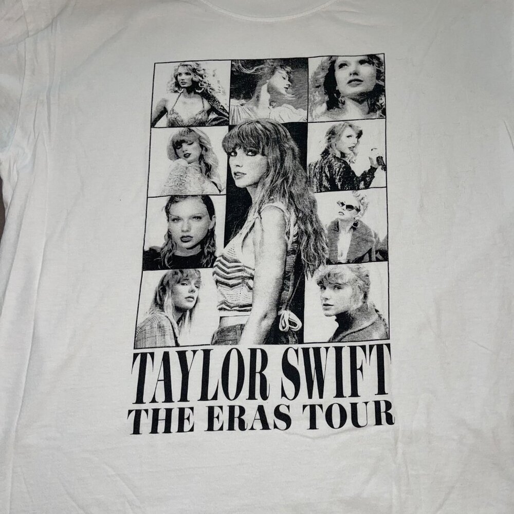 Taylor Swift Womens Tee Shirt Size XL White The Eras Tour Concert Pure Cotton - Picture 7 of 7